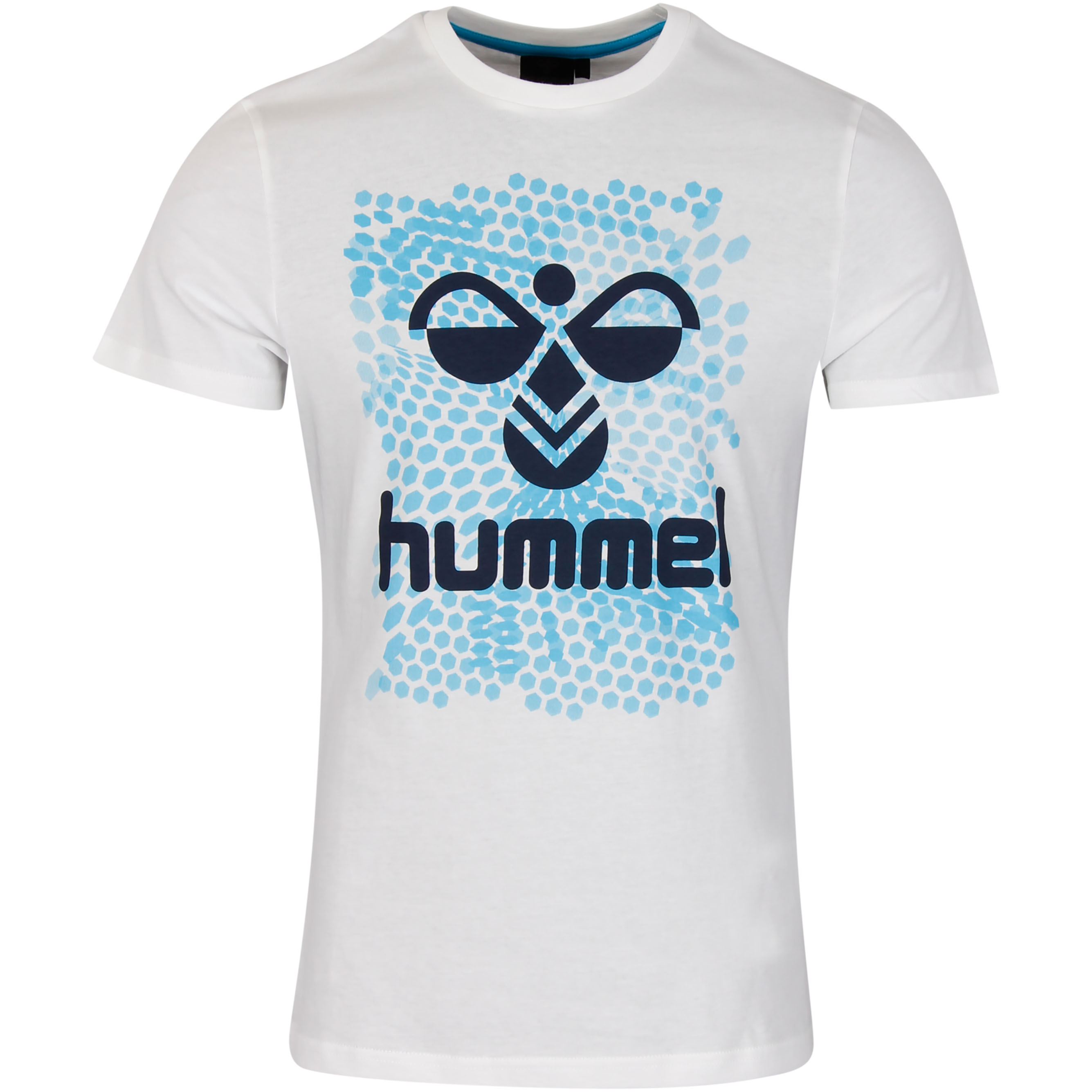 Hummel T-Shirt Hexagon - Weiß/Blau, Gr. M