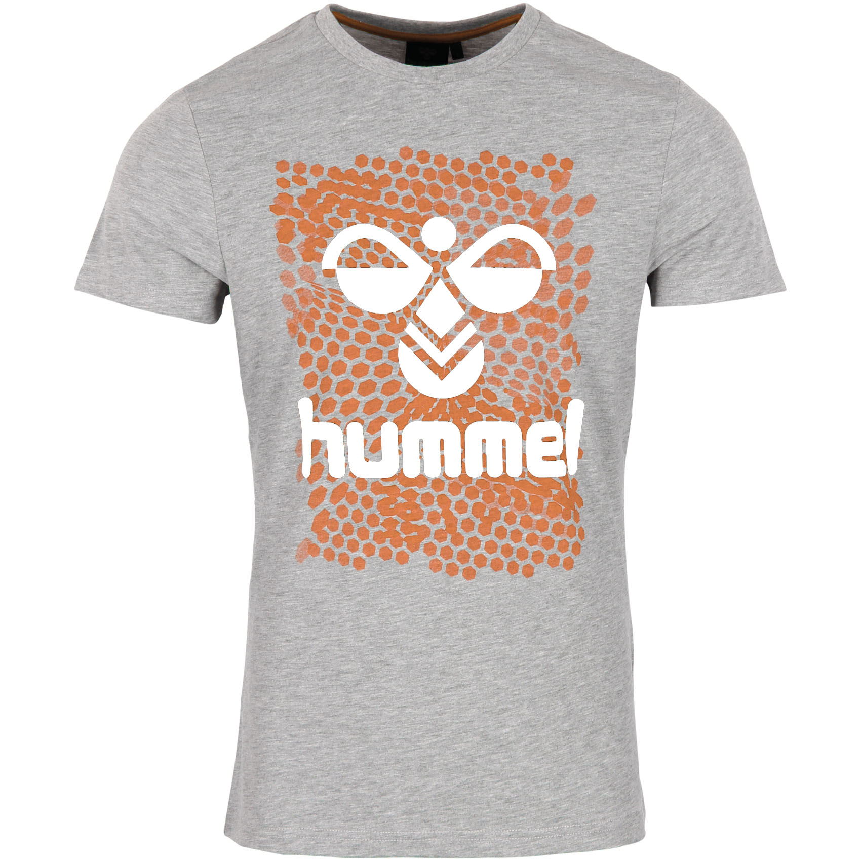 Hummel T-Shirt Hexagon - Grau/Orange, Gr. S